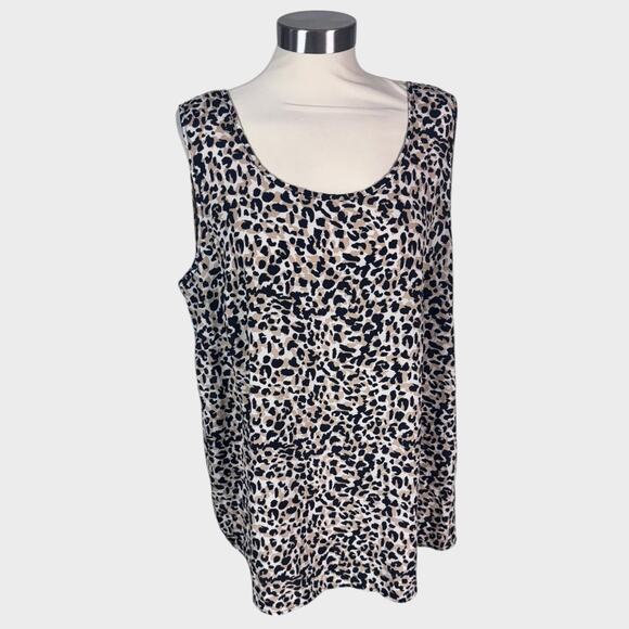 Faded Glory 2X 18W - 20W Sleeveless Animal Cheetah Print Top Polyester - Picture 1 of 8